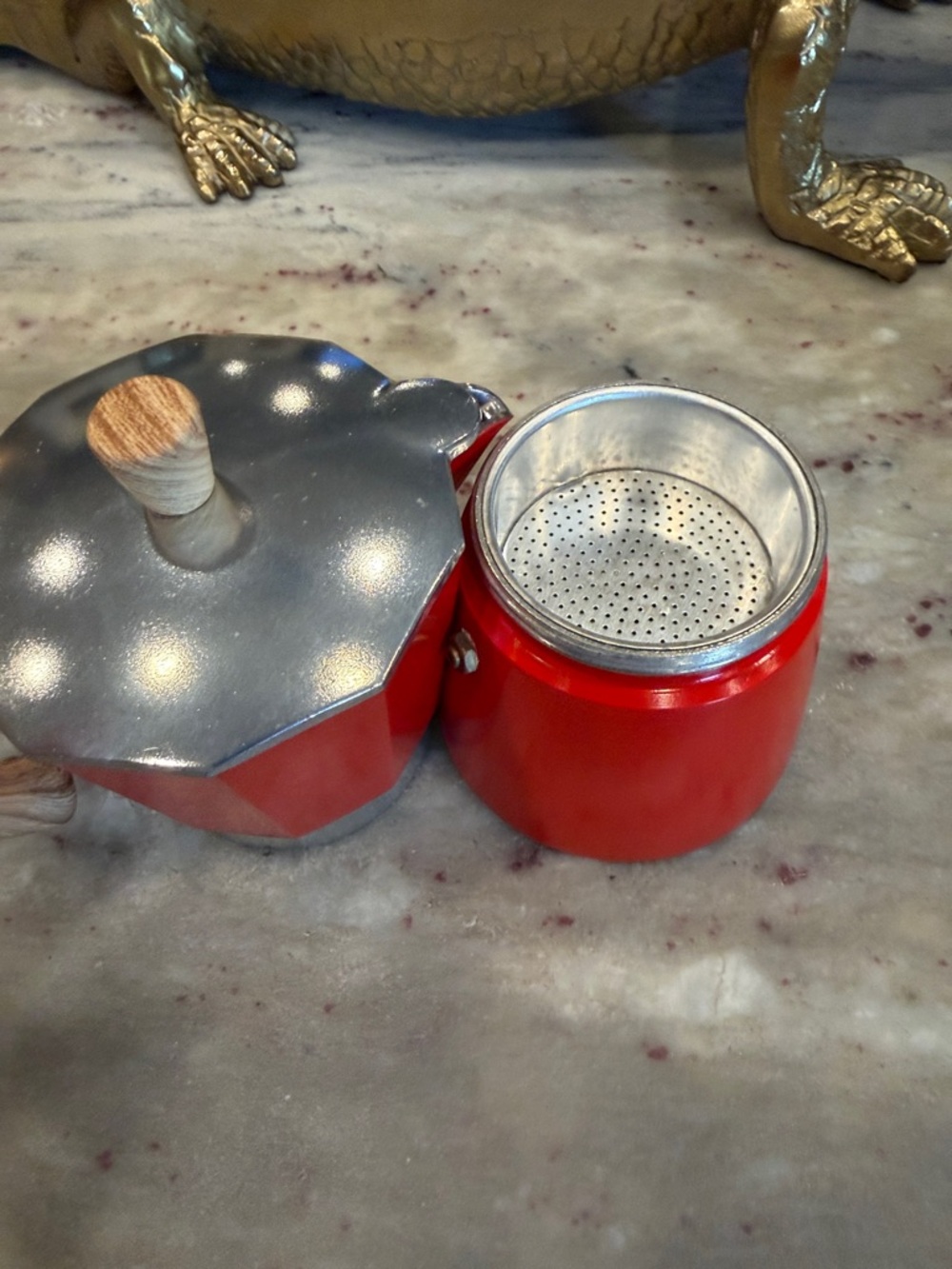 Red Stovetop Espresso Maker - Classic Moka Pot by gnail and zani - Picture 5 of 6